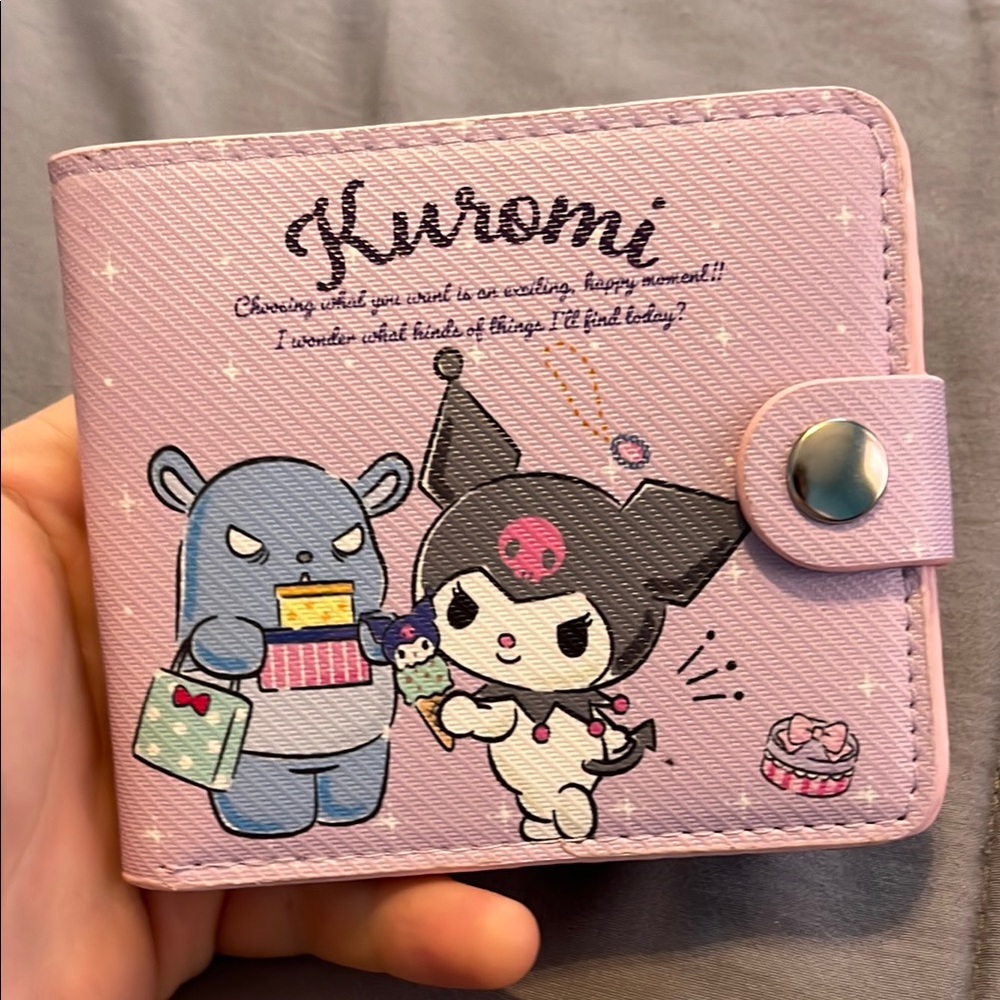 Tiny Sanrio Kuromi snap wallet brand new
